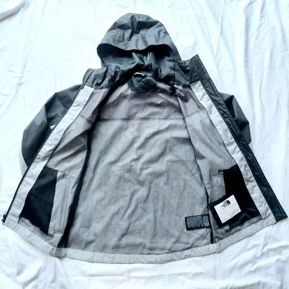 The North Face Antora Dryvent Waterproof Hooded Jacket Gray Black Boys Large 12 - Picture 4 of 7